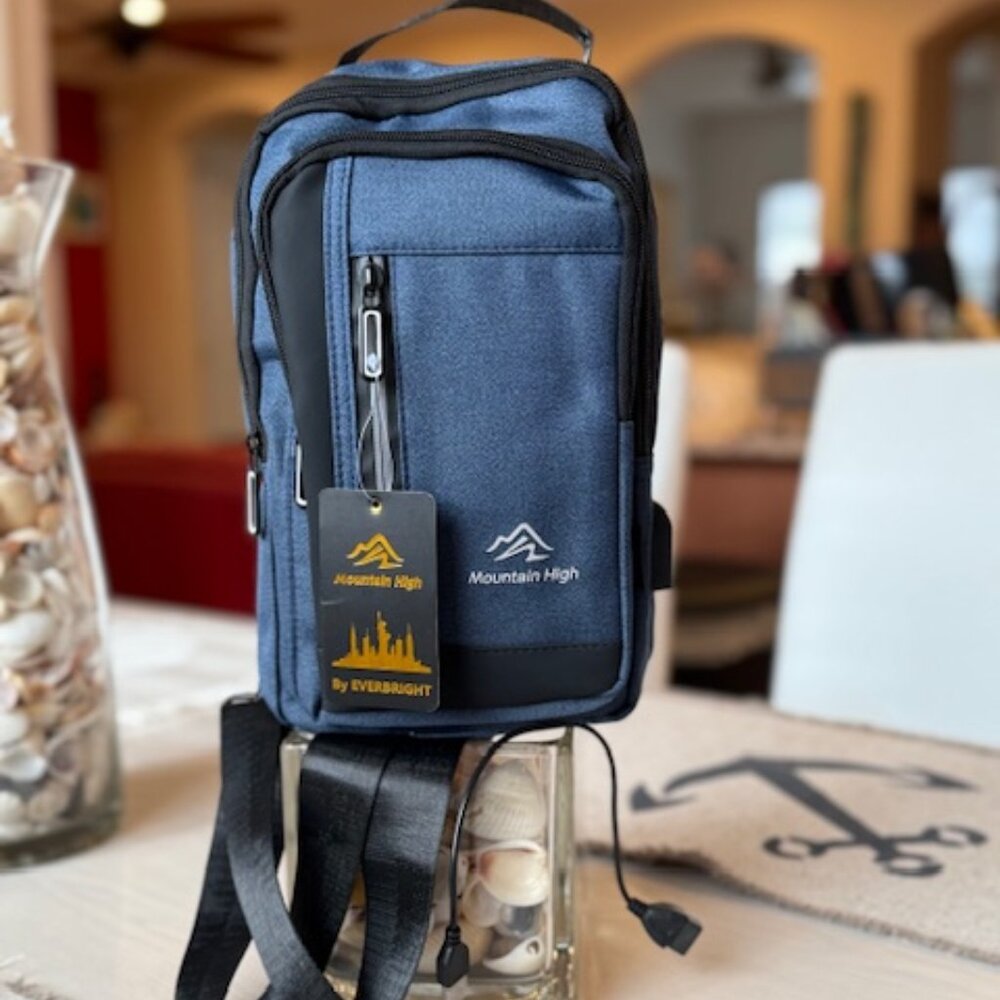 Travel Sling Bag with Charging Port & Cord NWT